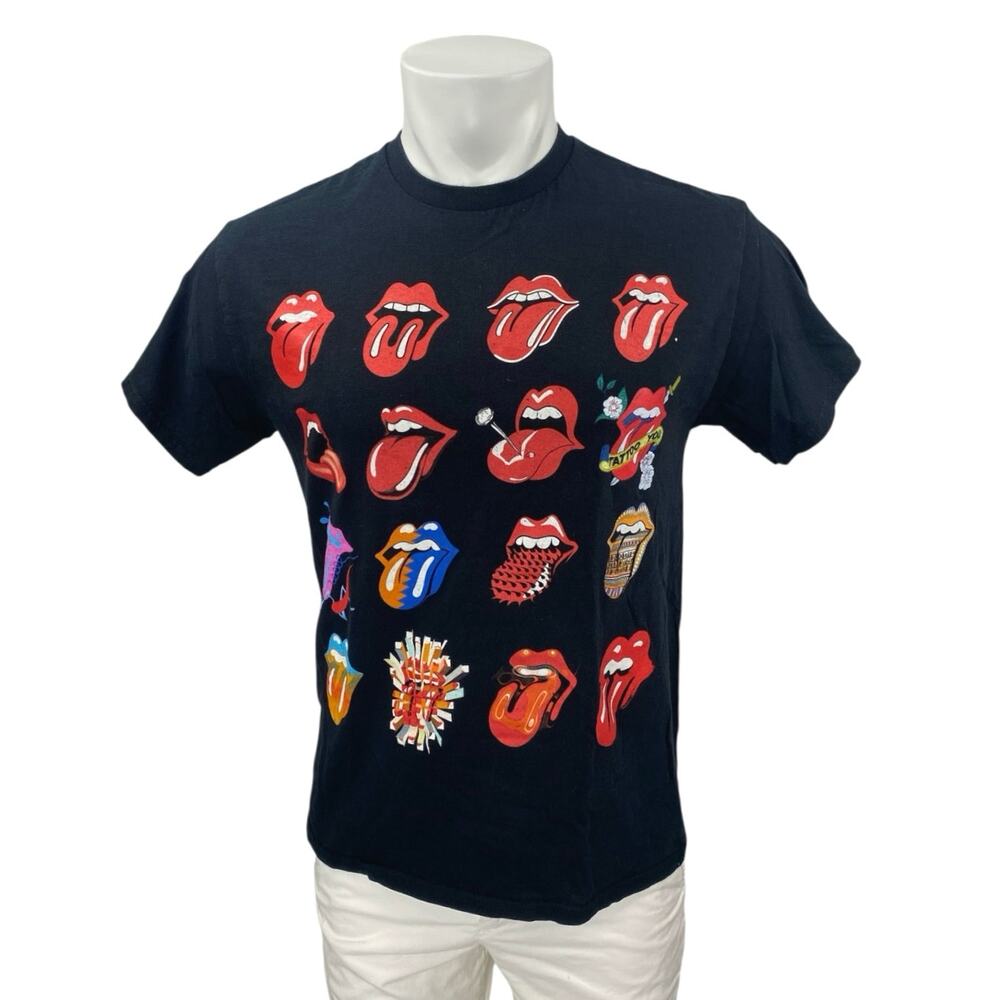 The Rolling Stones No Filter Tour 2021 Black Graphic Short Sleeve T-Shirt Top M